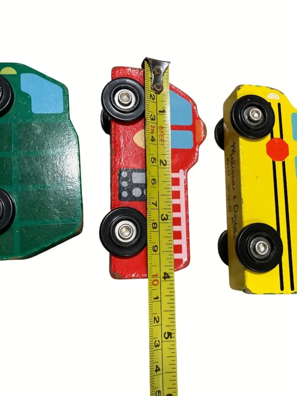 Wooden Toy Vehicle Set  Police Fire Ambulance Bus Garbage Truck